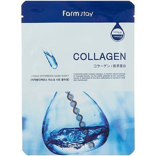 Тканинна маска для обличчя з колагеном FARMSTAY VISIBLE DIFFERENCE MASK SHEET COLLAGEN 5181 фото