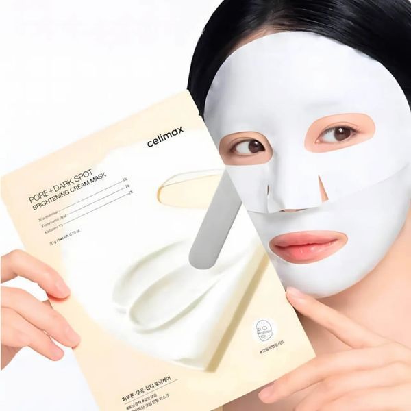 Освітлююча крем-маска для обличчя з ніацинамідом та керамідами Celimax Pore+Dark Spot Brightening Cream Mask M239514 фото