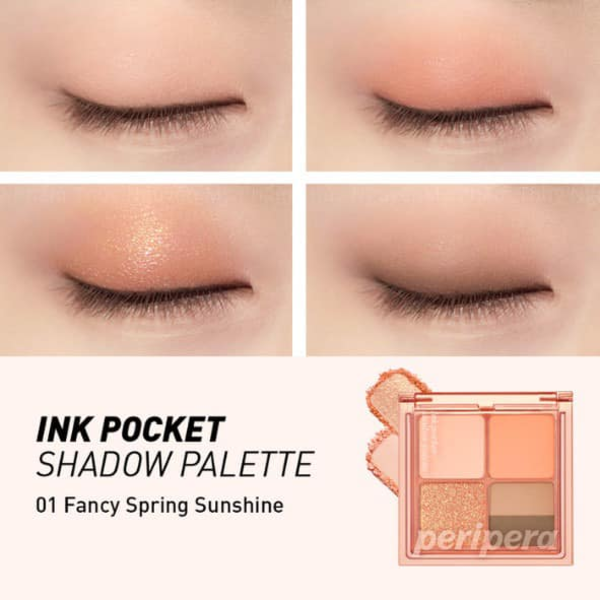 Палетка тіней у коралово-цегляних відтінках PERIPERA Ink Pocket Shadow Palette #001 Fancy Spring Sunshine 5023 фото