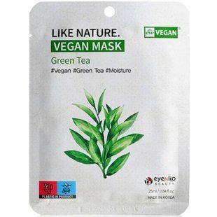 Тканевая маска для лица с зеленым чаем Eyenlip Like Nature Vegan Mask Pack Green Tea M237265 фото