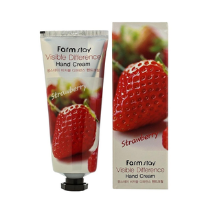 Крем для рук с экстрактом клубники FARMSTAY VISIBLE DIFFERENCE HAND CREAM STRAWBERRY 5186 фото