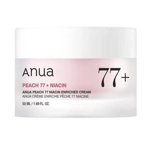 Легкий зволожуючий крем для зневодненої шкіри з екстрактом персика Anua Peach 77 Niacin Enriched Cream M007457 фото