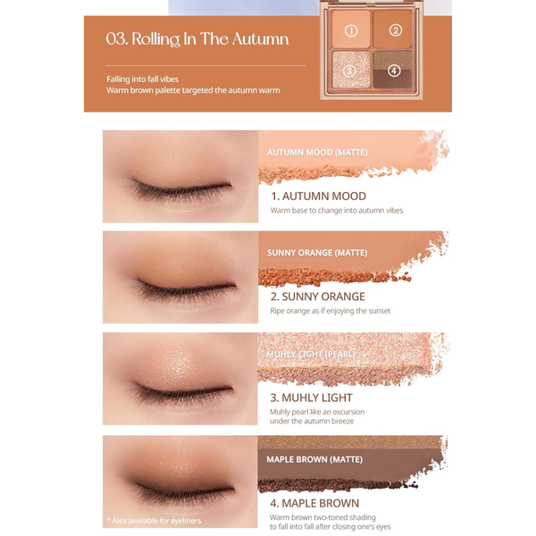 Палетка тіней у базових коричневих відтінках PERIPERA Ink Pocket Shadow Palette #003 Rolling In The Autumn 5025 фото