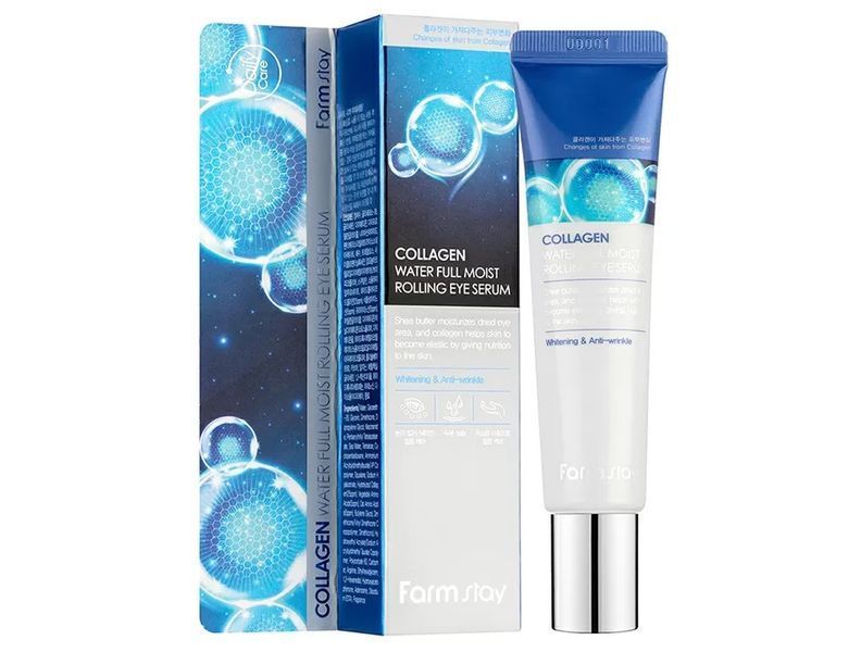 Сироватка-ролер з колагеном для шкіри навколо очей FarmStay Collagen Water Full Moist Rolling Eye Serum BC-00001106 фото