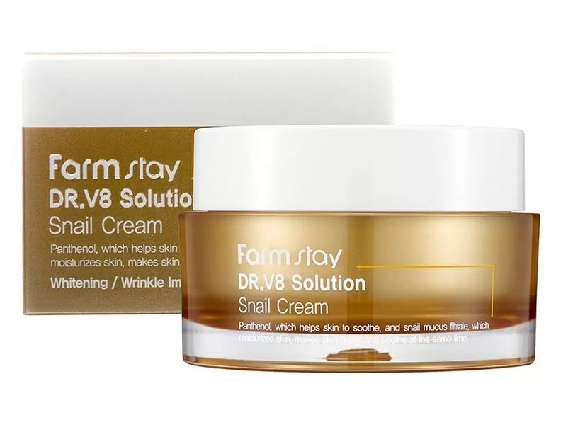 Восстанавливающий крем для лица с улиточным муцином FarmStay DR.V8 Solution Snail Cream BC-00001244 фото