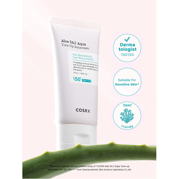 Увлажняющий солнцезащитный крем SPF50+/PA++++ COSRX Aloe 54.2 Aqua Tone-Up Sunscreen 4441 фото