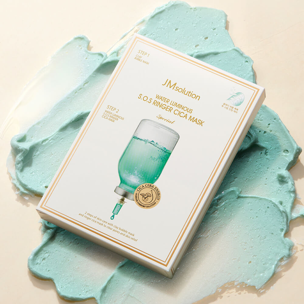 Двоступінчаста заспокійлива маска з центеллою JM SOLUTION WATER LUMINOUS S.O.S RINGER CICA MASK special 5067 фото