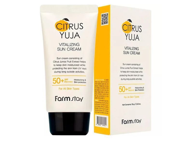 Відновлюючий сонцезахисний крем для обличчя FarmStay Citrus Yuja Vitalizing Sun Cream SPF 50+ PA++++ BC-00002391 фото