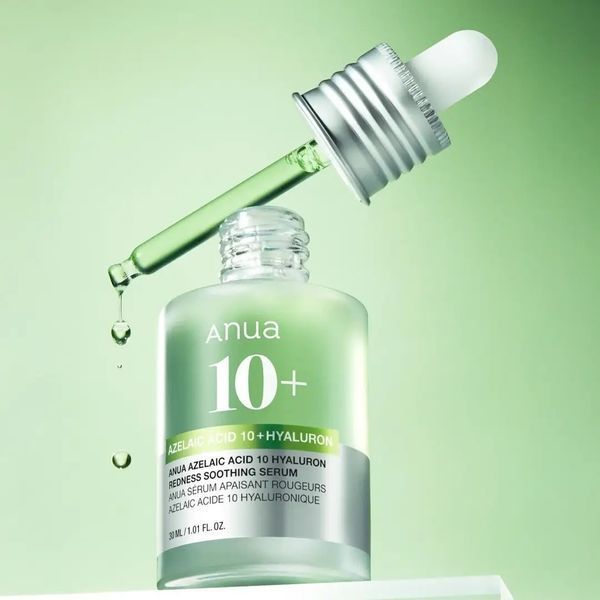 Заспокійлива сироватка з азелаїновою кислотою Anua Azelaic Acid 10 Hyaluron Redness Soothing Serum M239378 фото