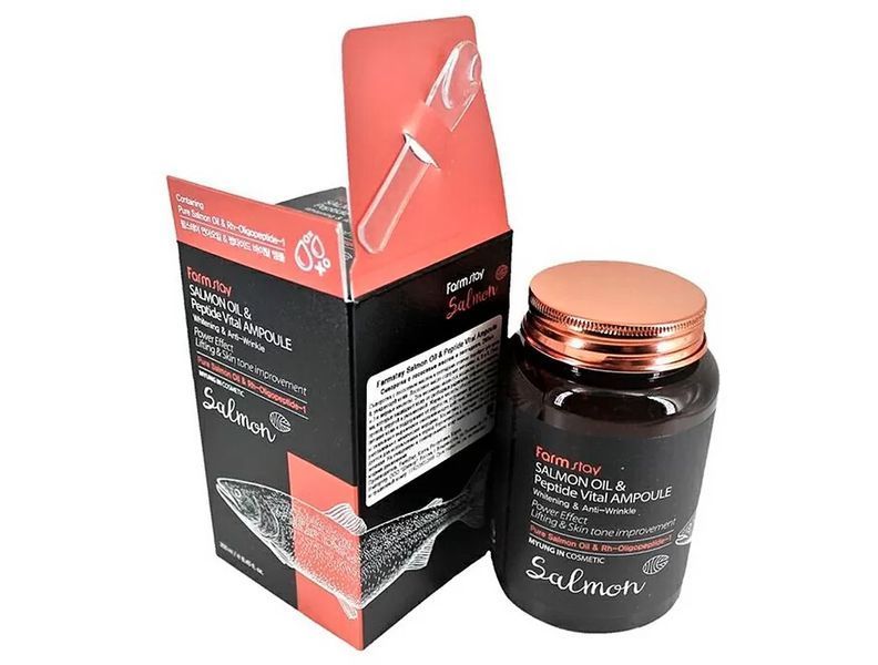 Ампульна сироватка для обличчя з пептидами та олією FarmStay Salmon Oil & Peptide Vital Ampoule BC-00001009 фото