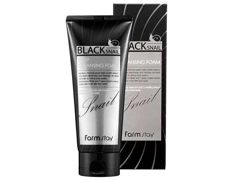 Увлажняющая пенка для лица с муцином черной улитки FarmStay Black Snail Deep Cleansing Foam BC-00001023 фото