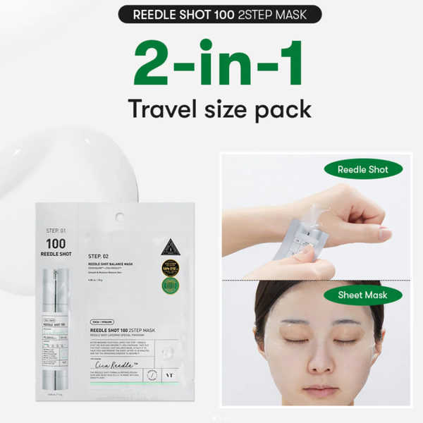 Двухэтапная укрепляющая маска для лица со спикулами VT Cosmetics Reedle Shot 100 2 Step Balance Mask M007422 фото