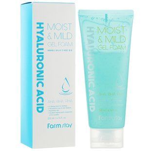 Зволожуюча пінка для вмивання FARMSTAY HYALURONIC ACID MOIST & MILD GEL FOAM M237284 фото