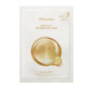 Трехслойная увлажняющая маска с коллоидным золотом JM SOLUTION PRIME GOLD PREMIUM FOIL MASK 5050 фото
