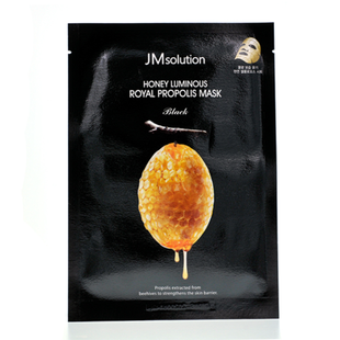 Питательная восстанавливающая маска с прополисом JM SOLUTION HONEY LUMINOUS ROYAL PROPOLIS MASK Black 5053 фото