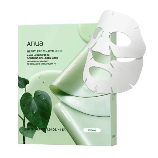Гідрогелева колагенова маска з хауттюйнією серцевидною ANUA Heartleaf 70 Soothing Collagen Mask, 38g M239387 фото