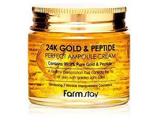 Ампульный крем для лица с золотом и пептидами FarmStay 24K Gold & Peptide Perfect Ampoule Cream BC-00001482 фото