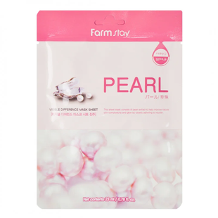 Тканинна маска з екстрактом перлів FARMSTAY VISIBLE DIFFERENCE MASK SHEET PEARL 5222 фото