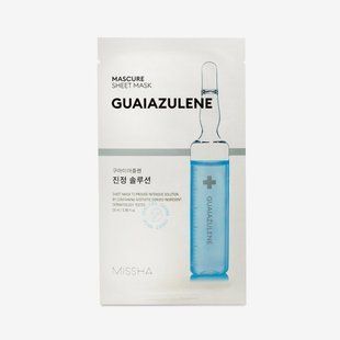 Успокаивающая маска для лица с гвайазуленом Missha Calming Solution Sheet Mask (GUAIAZULENE) M007681 фото