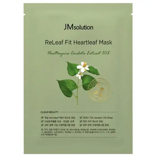 Омолаживающая и успокаивающая маска JMSOLUTION RELEAF FIT HEARTLEAF MASK JMS090 фото