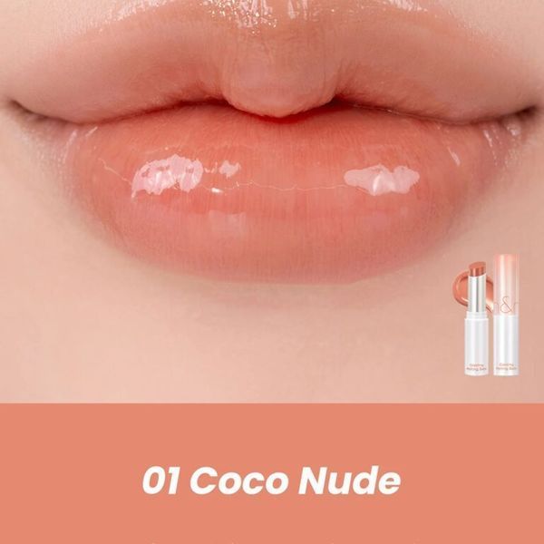 Глянцевий бальзам для губ rom&nd Glasting Melting Balm, 01 Coco Nude, 3,5 g M237671 фото