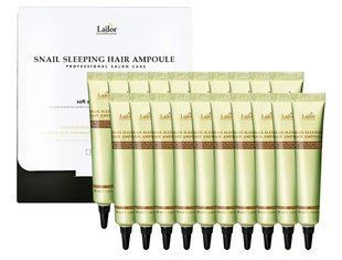 Ночная маска-сыворотка с белком для поврежденных волос Lador Snail Sleeping Hair Ampoule BC-00000942 фото