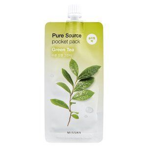 Ночная увлажняющая маска для лица c экстрактом зеленого чая Missha Pure Source Pocket Pack Green Tea M007685 фото