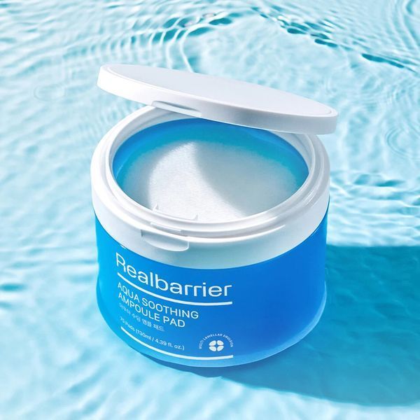Тонер-педи зволожувальні для чутливої шкіри Real Barrier Aqua Soothing Ampoule Pad M239124 фото