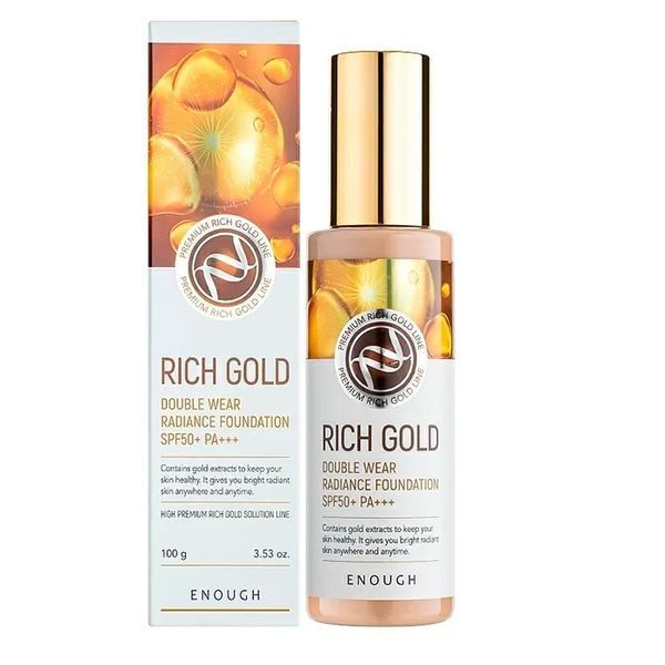 Омолаживающий тональный крем для лица с золотом Enough Rich Gold Double Wear Radiance Foundation SPF 50+ PA+++ LTN0251 фото