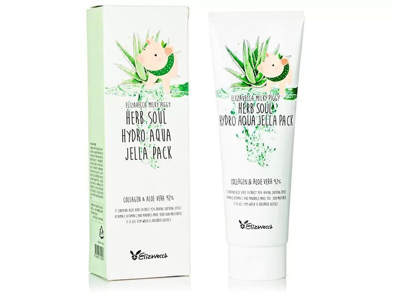 Увлажняющая маска для лица с алоэ и коллагеном Elizavecca Milky Piggy Herb Soul Hydro Aqua Jella Pack BC-00000415 фото