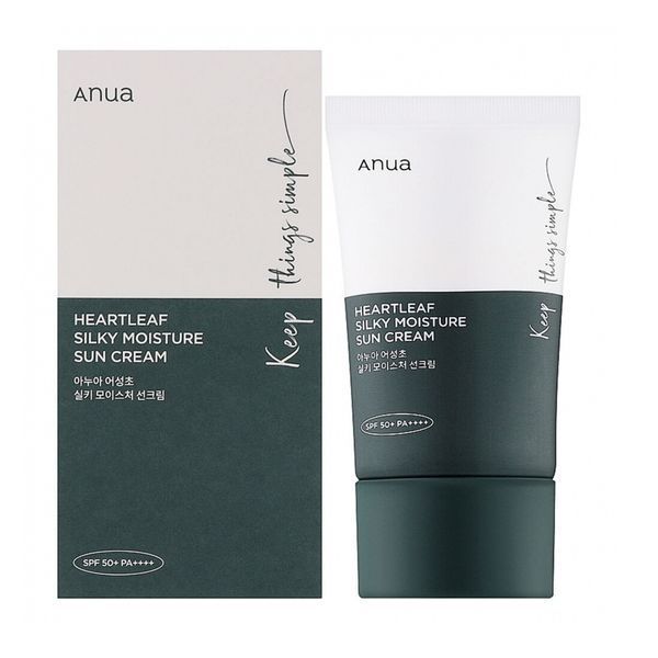 Солнцезащитный крем для чувствительной кожи Anua Heartleaf Silky Moisture Sunscreen SPF 50+ PA++++ 4693 фото