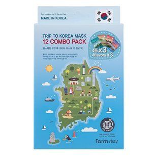 Набор тканевых масок FarmStay Trip To Korea Facial Mask Sheet 12 Combo Pack M237299 фото
