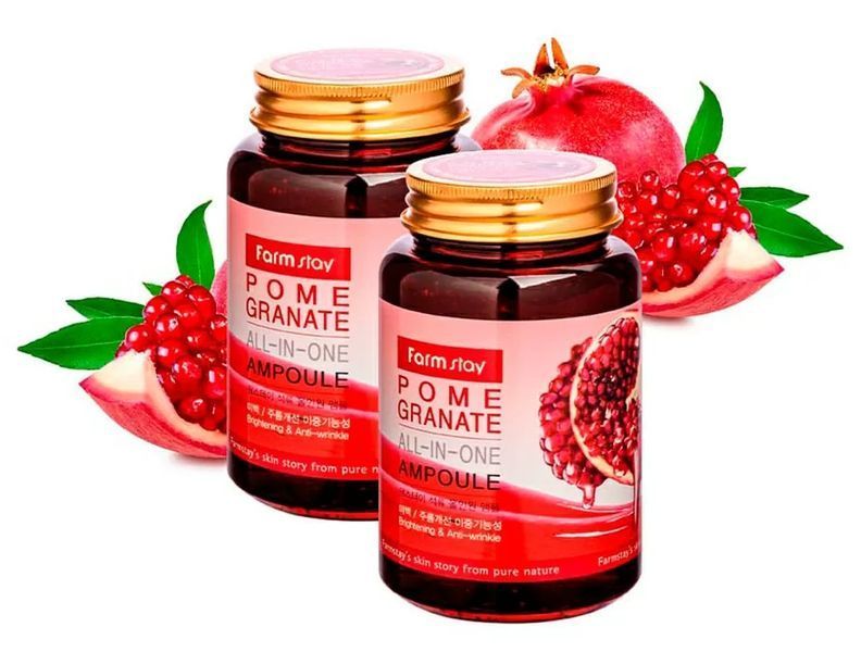 Ампульна сироватка для обличчя з екстрактом гранату FarmStay Pomegranate All-In-One Ampoule BC-00001231 фото