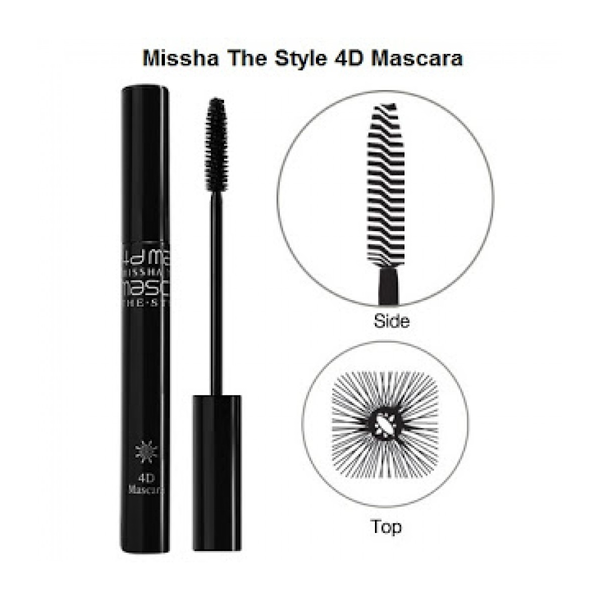 Классическая черная тушь отлично прокрашивает ресницы Missha The Style 4D Mascara 501 фото